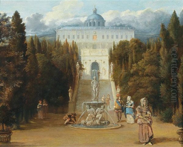 A View Of The Park Of A Villa In The Surroundings Of Rome (villa D