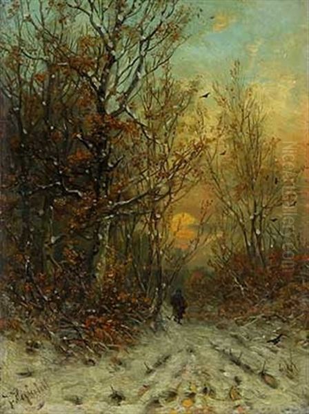 Abend Im Winterwald by Friedrich Josef Nicolai Heydendahl