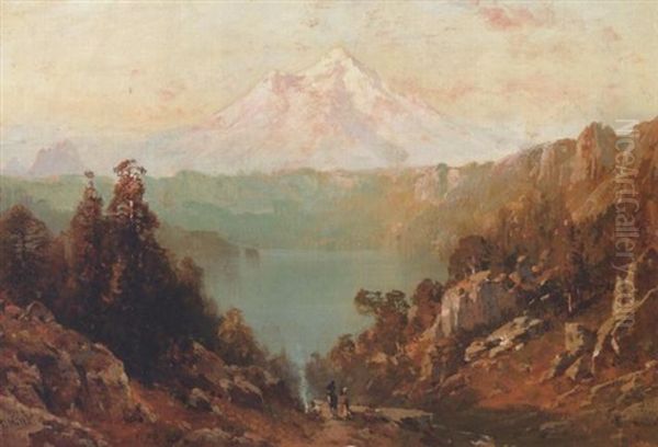 Mount Shasta From The Castle Lake At Evening by Thomas Hill