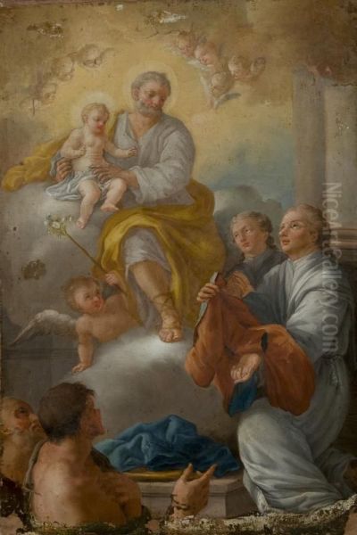 San Giuseppe Con Il Bambino Appaiono Ad Un Devoto by Pietro Bardellino