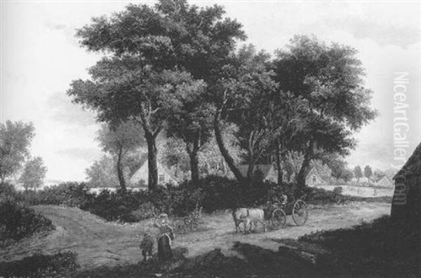 Dorflandschaft Mit Pferdewagen by Meindert Hobbema