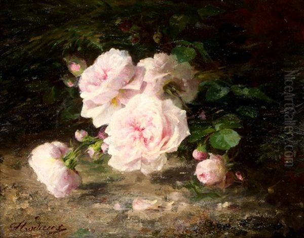 Still Life Of Roses by Marie (Mme. Beloux-Hodieux) Hodieux