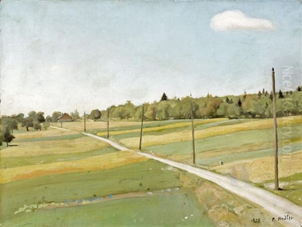 Feldweg Mit Telegrafenmasten by Ferdinand Hodler