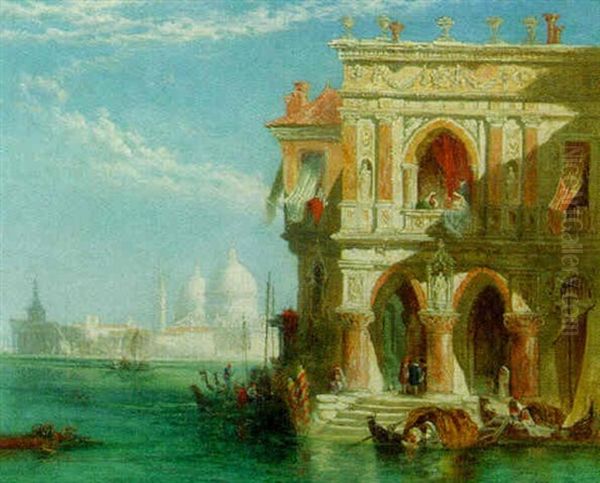 The Entrance To The Grand Canal, Venice, With Santa Maria Della Salute Beyond by James Holland