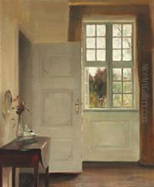 Interior With An Open Window by Carl Vilhelm Holsoe