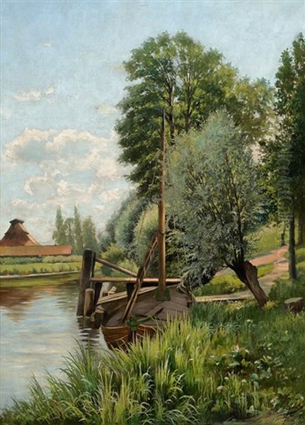 Boot Am Kanal by Carl Holzapfel