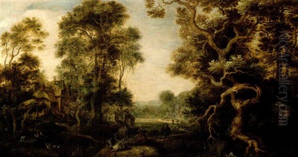 Waldlandschaft Mit Vieh by Gillis Claesz De Hondecoeter