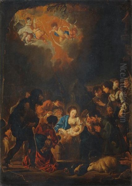 The Adoration Of The Shepherds by Abraham Danielsz Hondius