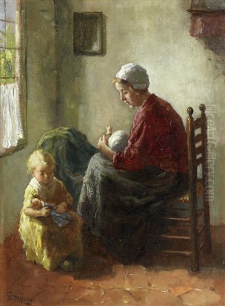 A Peaceful Interior Scene by Bernard de Hoog