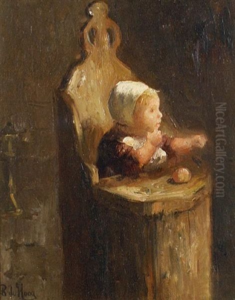 Portrait Of A Baby In A High Chair by Bernard de Hoog