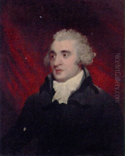 Portrait Of A Gentleman In A Grey Coat And White Cravat (john Kemble?) by Sir John Hoppner