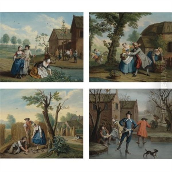 The Four Seasons (set Of 4) by Jan Josef Horemans the Elder