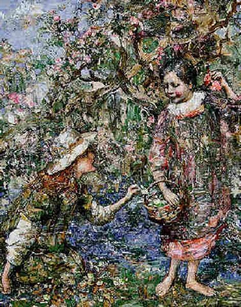 At Apple Blossom Time by Edward Atkinson Hornel