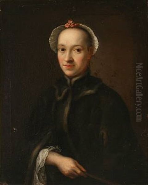 Portrait Of A Lady With A Lace Cap by Johan Hoerner