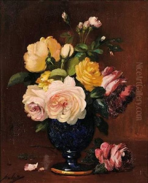 Bouquets De Fleurs (2 Works) by Leon Charles Huber