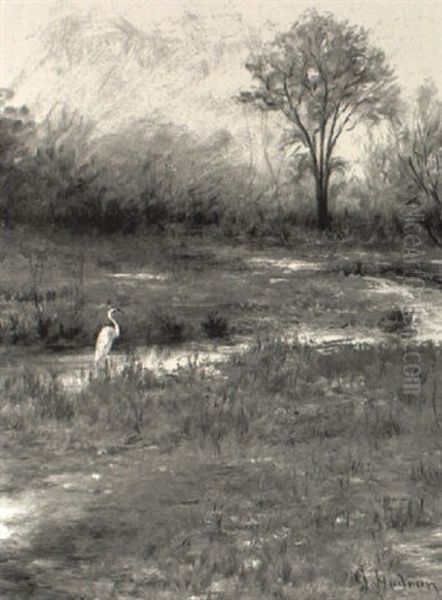 Mendocino Landscape With Crane by Grace Carpenter Hudson