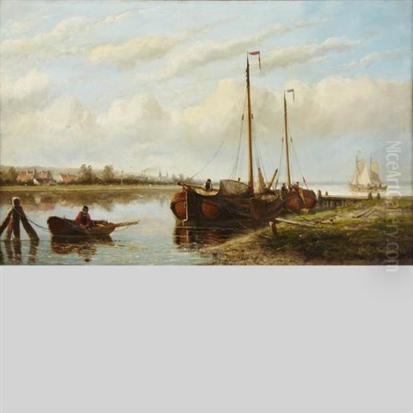 Moored Fishing Boats by Hendrik Hulk