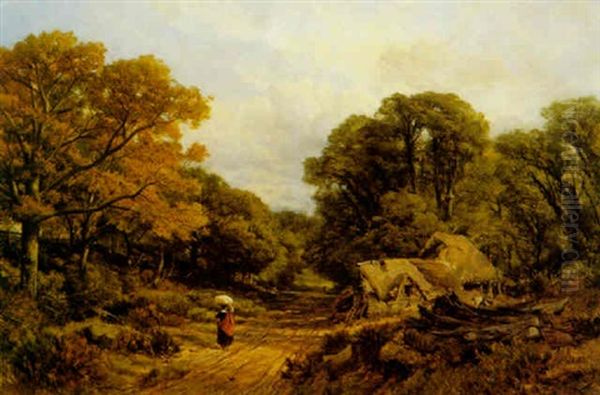 A Lane Scene In Surrey by Frederick William Hulme