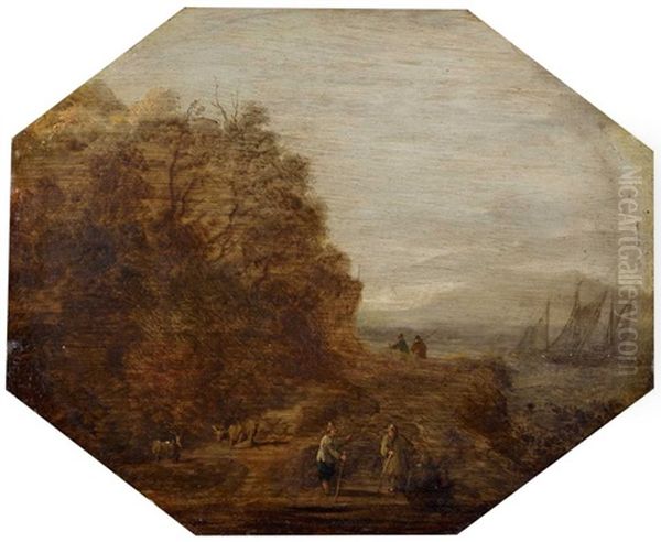 Flusslandschaft Mit Hirten by Frans de Hulst