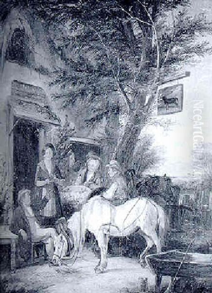 Resting At The Black Horse Inn by Charles Hunt the Younger