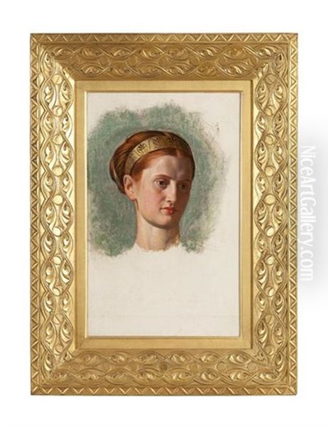 Portrait Of Miss Isabella Waugh (study) by William Holman Hunt