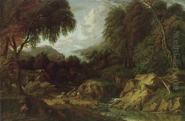 Gebirgige Kustenlandschaft by Jan Baptiste Huysmans