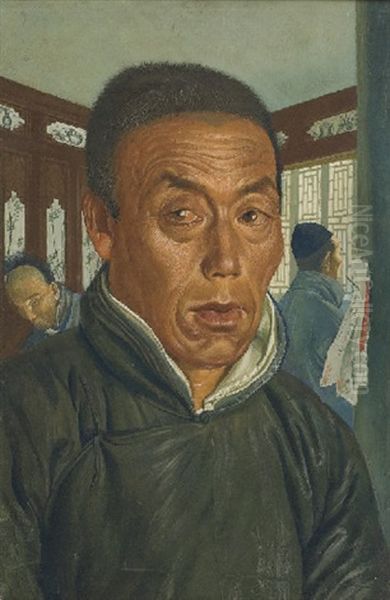 Portrait Of A Chinese Merchant by Alexander Evgenievich Iacovleff