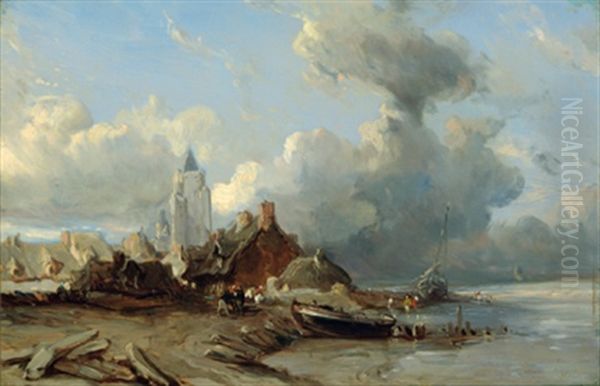 Stadt Am Meer by Louis-Gabriel-Eugene Isabey