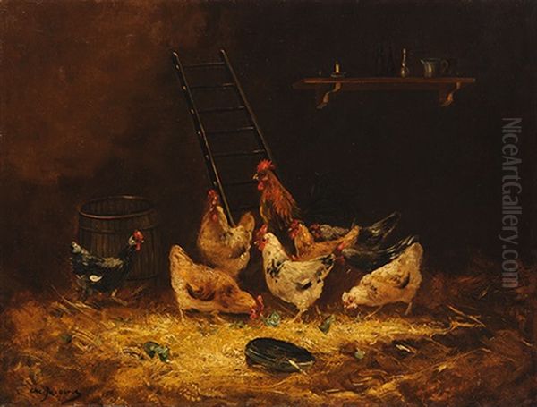 Poultry by Charles Emile Jacque