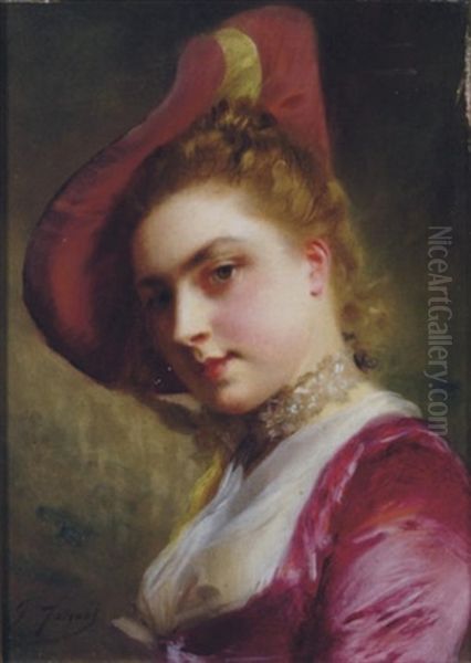 Lady In Pink by Gustave Jean Jacquet