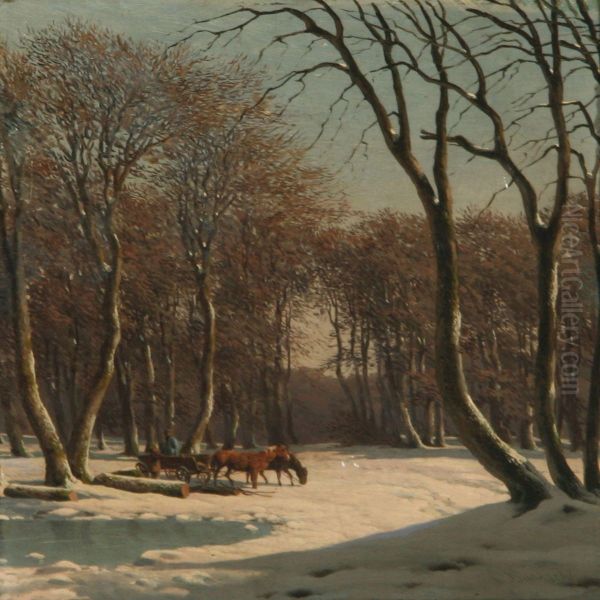 Wintry Landscape by Carl Frederick Bartsch