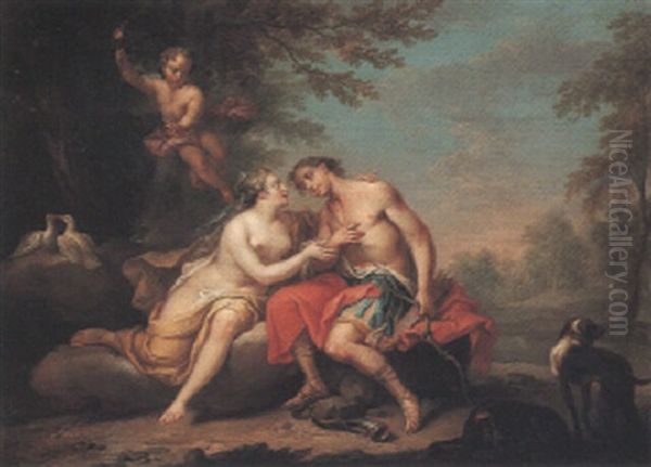 Venus And Adonis by Franz Christoph Janneck