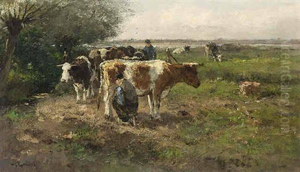 Milking Time by Willem George Frederik Jansen