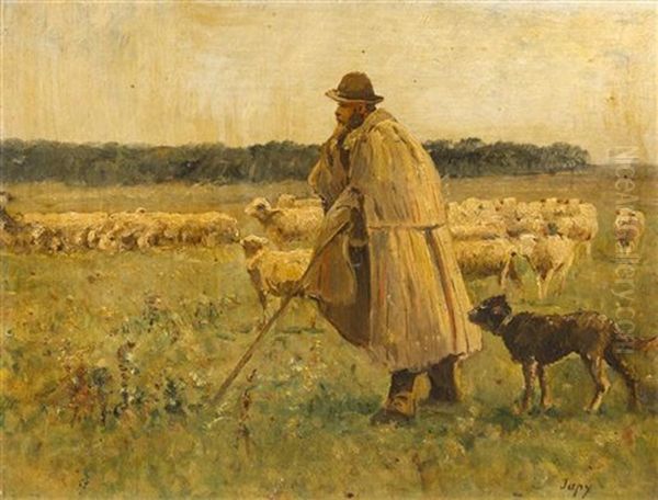 Shepherd And Dog by Louis Aime Japy