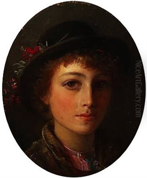 Portrait Of A Girl by Elisabeth Anna Maria Jerichau-Baumann