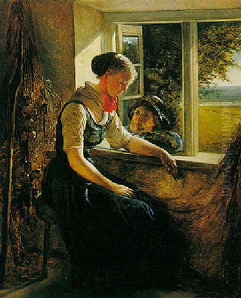 Courting By A Window by Elisabeth Anna Maria Jerichau-Baumann