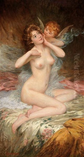 Female Nude With Cupid by Etienne Albert Eugene Joannon-Navier