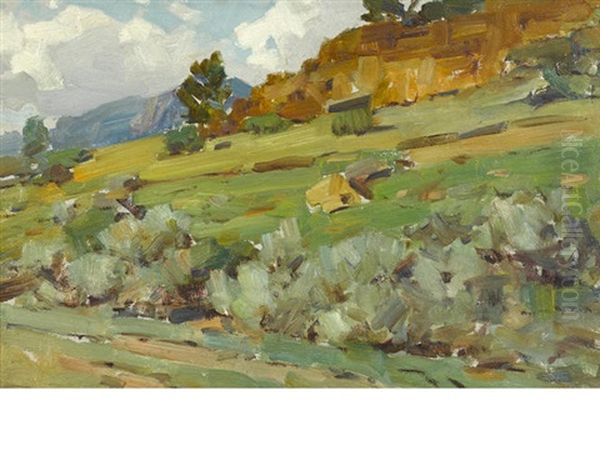 Wyoming Rockies Landscape by Frank Tenney Johnson