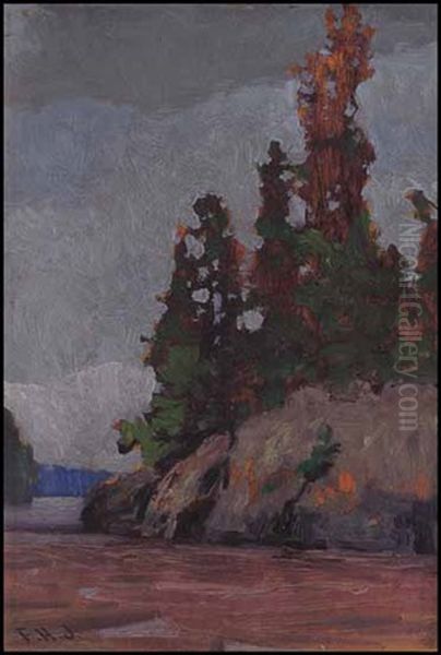 On The N.e. Corner Of Bryce's Island, Lake Of The Woods by Francis Hans Johnston