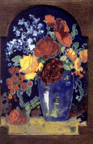 A Vase Of Flowers by Francis Hans Johnston