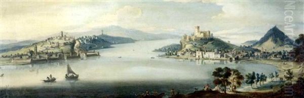 Capriccio Mit Architektonischen Und Landschaftlichen Elementen Des Lago Maggiore by Antonio Joli