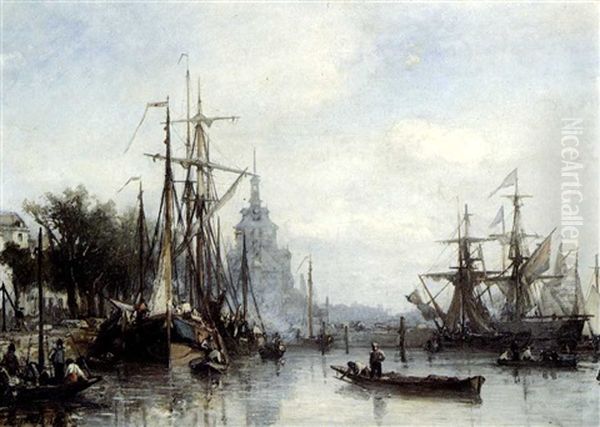 The Port At Rotterdam by Johan Barthold Jongkind