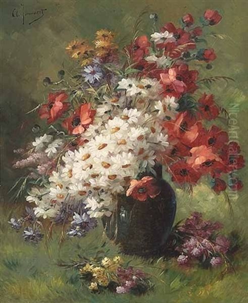 A Vase Of Summer Flowers by Clemence Jonnaert