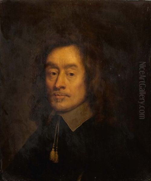 Portrait D'homme Au Vetement Noir by Cornelis Jonson Van Ceulen