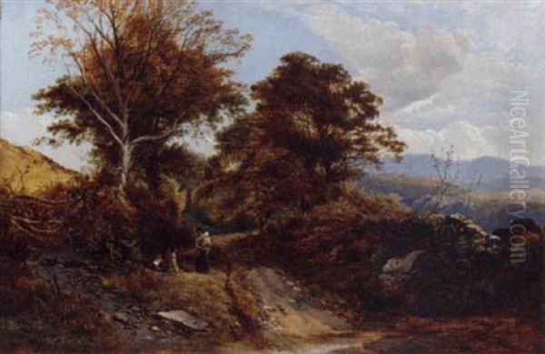 A Family Resting By A Path by Henry Jutsum