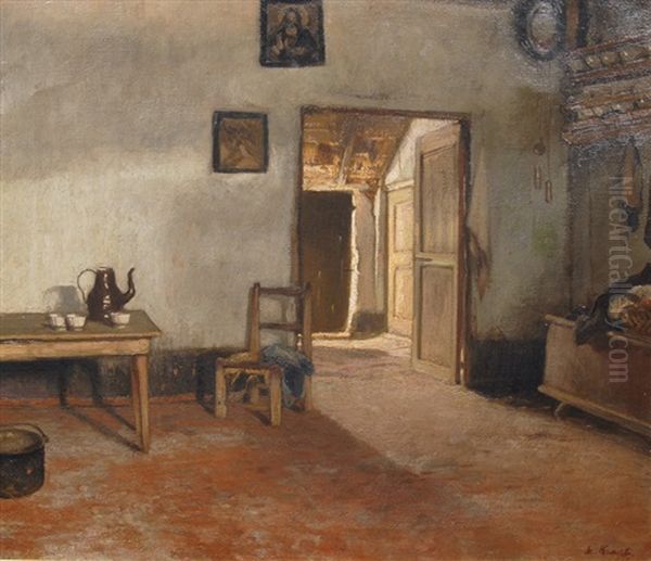 Peasant Interior by Eugen Kampf