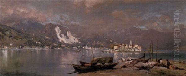 Blick Auf Den Lago Maggiore, Gesehen Von Der Isola Bella Auf Die Isola Pescatori by Albert Kappis