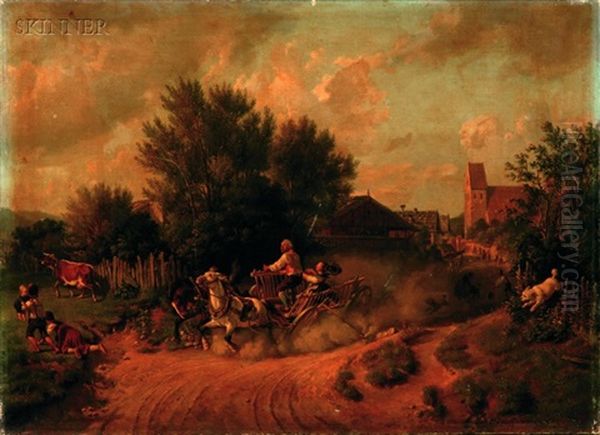 The Runaway Wagon by Hermann Kauffmann the Elder