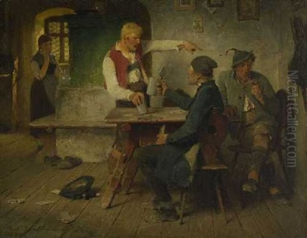 Streit Beim Kartenspiel by Hugo Wilhelm Kauffmann