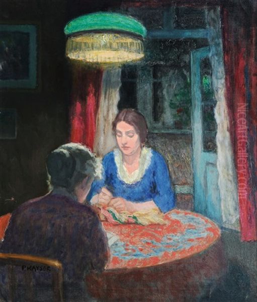 The Artists Wife And Daughter by Paul Kayser